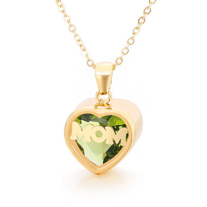 Wholesale new mother's day gift stainless steel heart-shaped necklace
